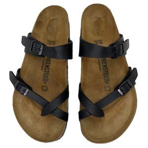 BIRKENSTOCK Mayari Sandal 8 39 Black Birko-Flor Slip On